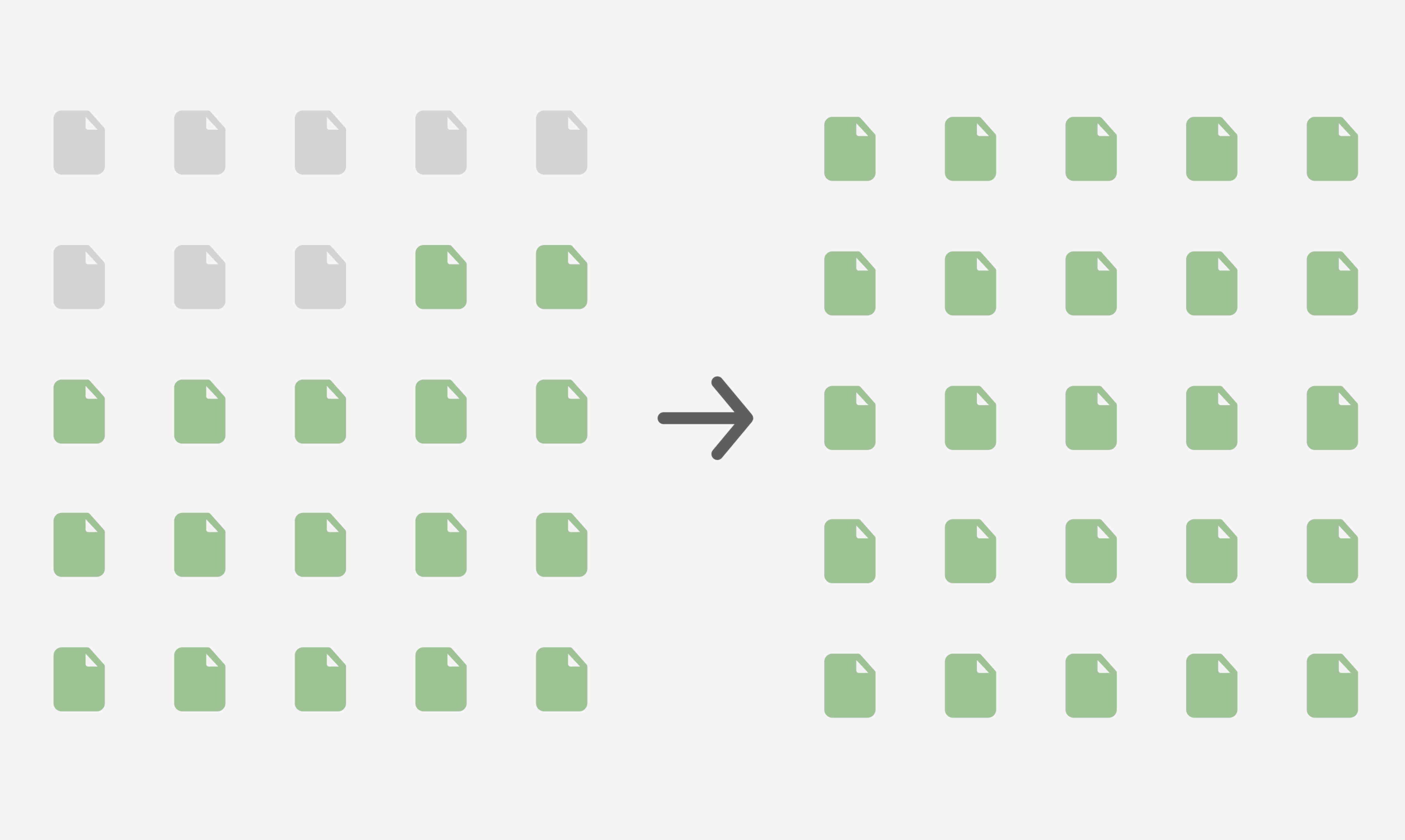 Illustration of incomplete documents all becoming complete