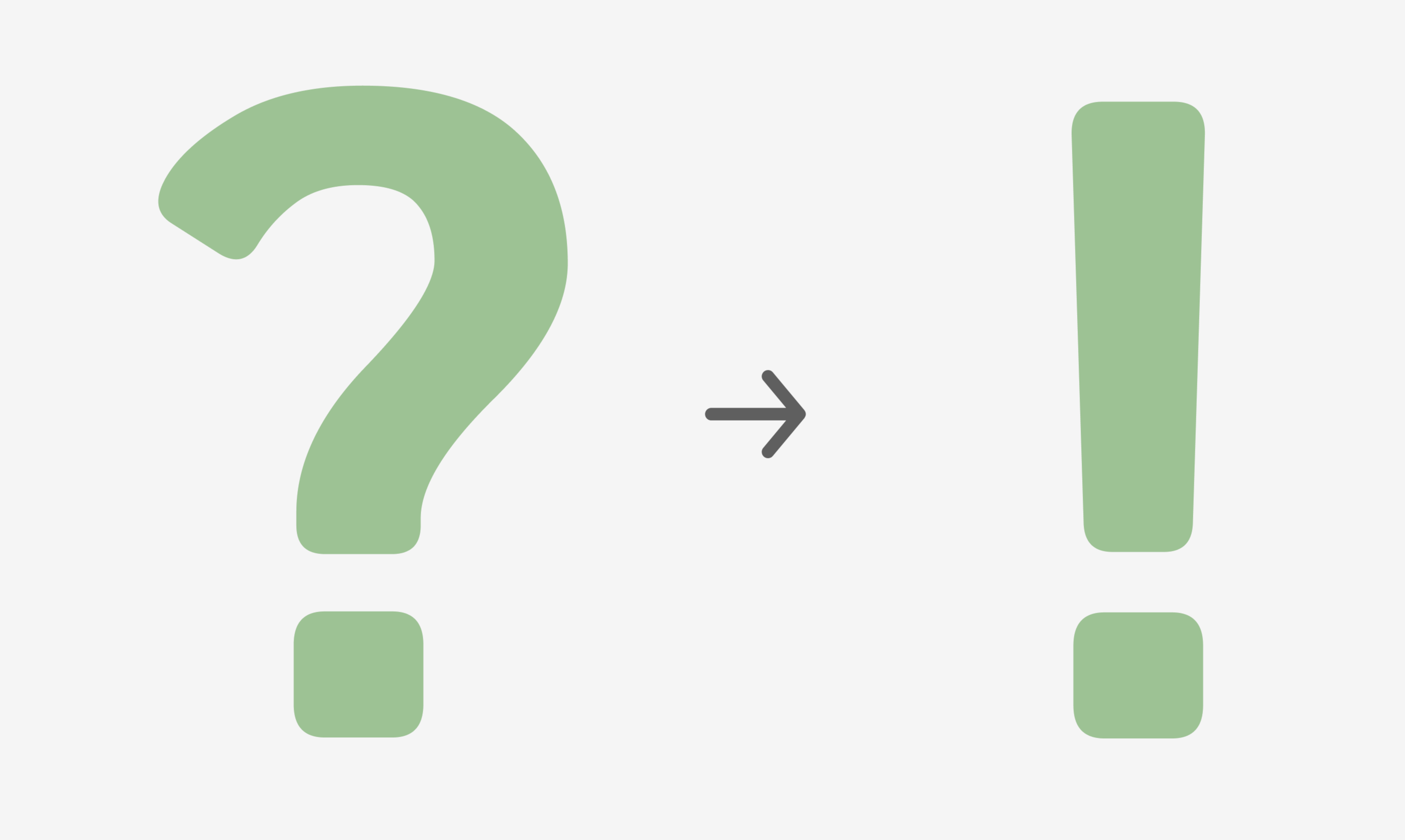 Illustration showing transformation of scattered questions into organized resources